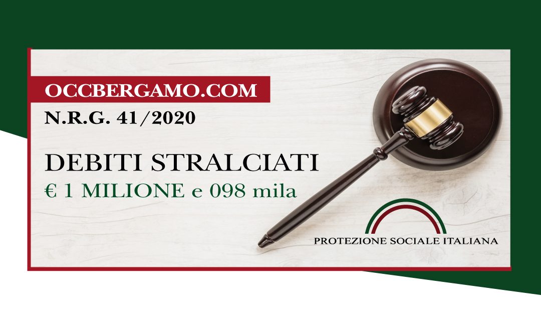 Trib. Bergamo: Sentenza legge 3/2012 del 7.12.2020. Liquidazione del Patrimonio. Ex Imprenditrice azzera 1 milione e 098 mila euro di debiti derivanti da fideiussioni.