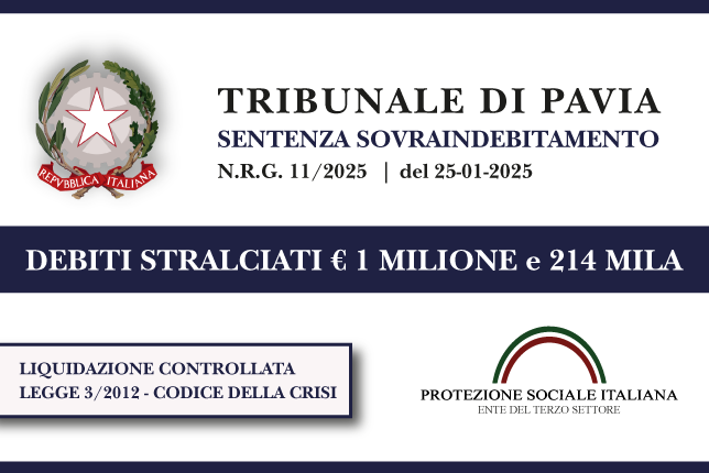 Ex socia Start up innovativa settore food azzera € 1 MILIONE e 214.000 di debiti con Banche e Agenzia Entrate I Trib. Pavia I Liquidazione controllata