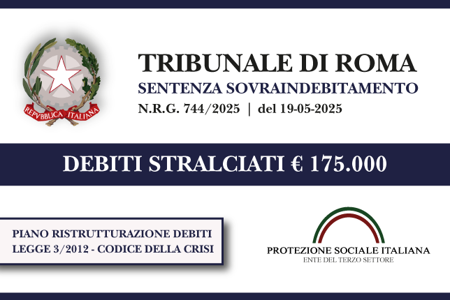 Padre di famiglia salva la casa dall’asta I Trib. Roma I Piano di ristrutturazione dei debiti