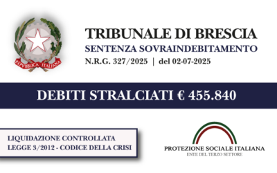 Amministratore di una società edile azzera € 455.840 di debiti con Agenzia delle Entrate e Finanziarie I Trib. Brescia I Liquidazione controllata