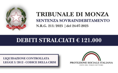 Ex ristoratore azzera € 121.000 di debiti con Banche e Agenzia delle Entrate I Trib. Monza I Liquidazione controllata