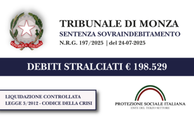 Madre separata azzera € 198.529 di debiti con Banche, Finanziarie e Condominio I Trib. Monza I Liquidazione controllata